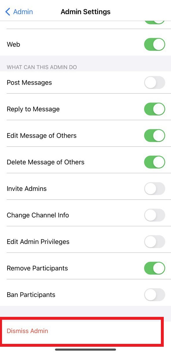 dismiss admins.