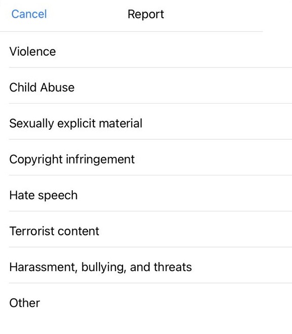 choose why you found the message abusive.
