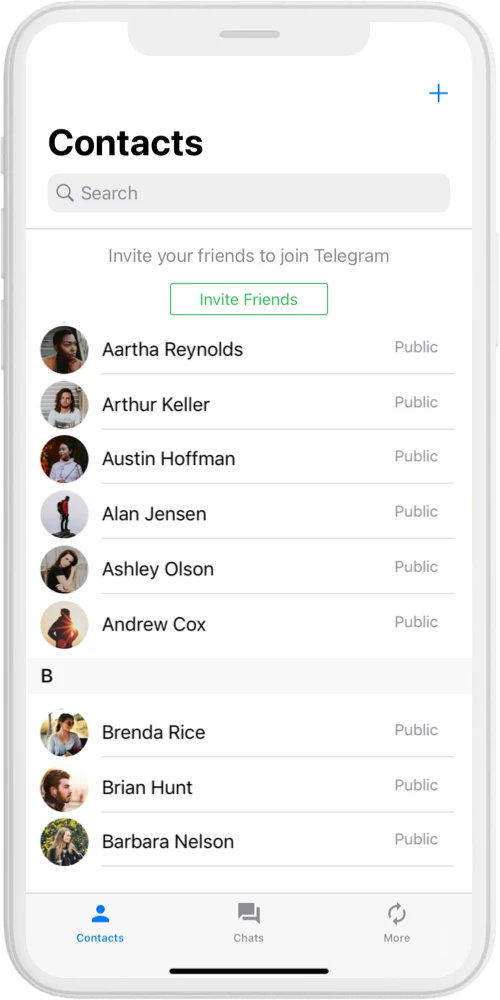 telegram iOS contacts